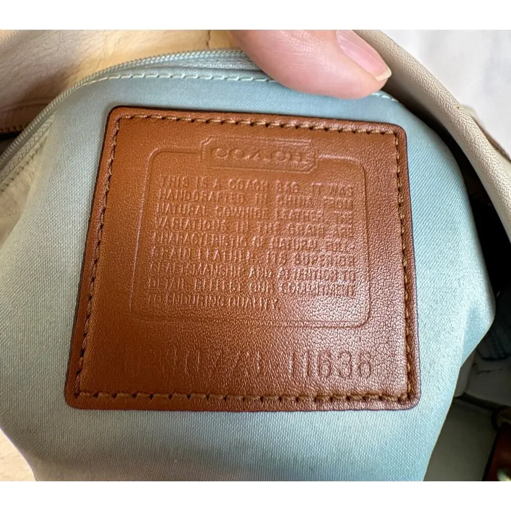Coach Vintage Y2K Carly Hobo in Parchment with Chain